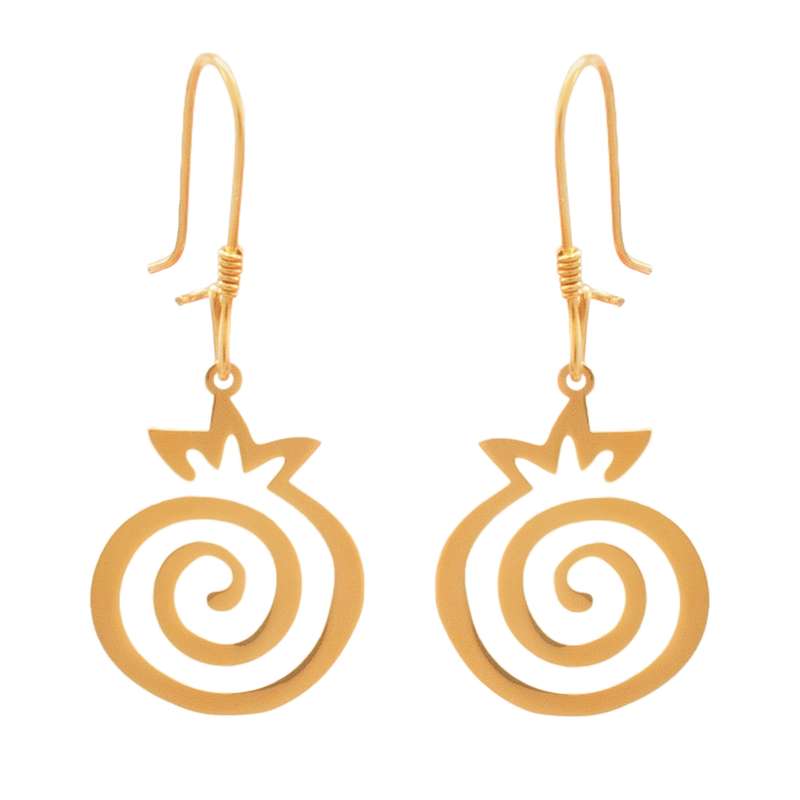 گوشواره طلا 18 عیار زنانه دُرج طرح انار مدل DE80