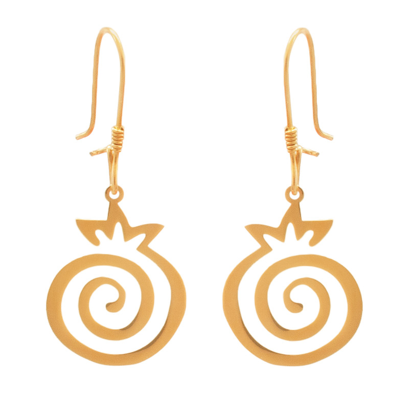 گوشواره طلا 18 عیار زنانه دُرج طرح انار مدل DE80