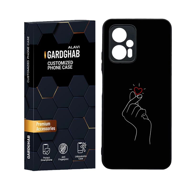 کاور گارد قاب علوی مدل دورژله ای پشت گلس عاشقانه مناسب برای گوشی موبایل شیائومی Poco X4 GT