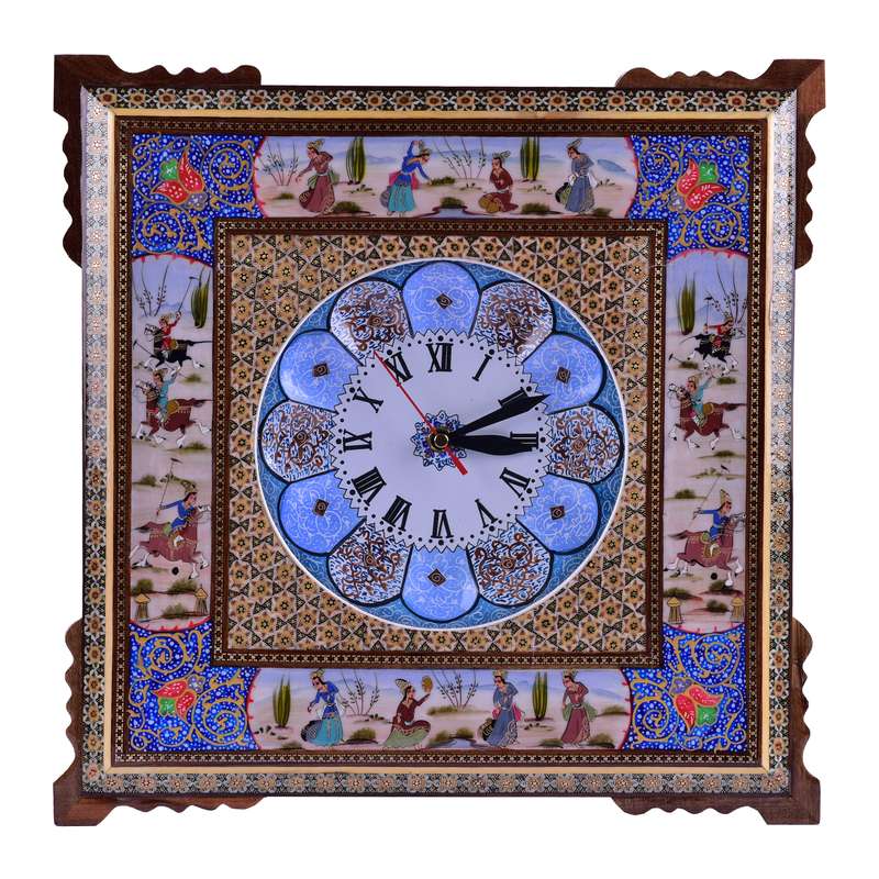ساعت خاتم کاری طرح شکار و مجلس مدل چوگان کد 20