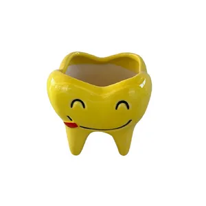 گلدان سرامیک طرح دندان مدل لبخند
