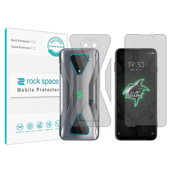محافظ صفحه نمایش مات راک اسپیس مدل HyMTT مناسب برای گوشی موبایل شیائومی Black Shark 3 Pro به همراه محافظ پشت