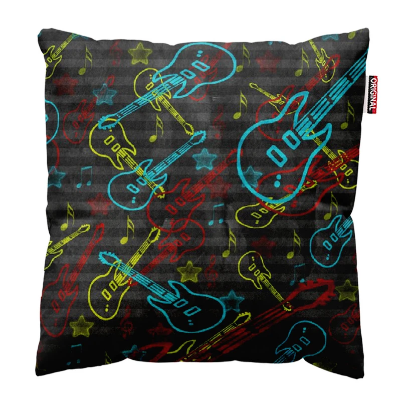  کوسن پاد آفرین طرح گیتار و موسیقی سایز 30*30 سانتی متر کد 990