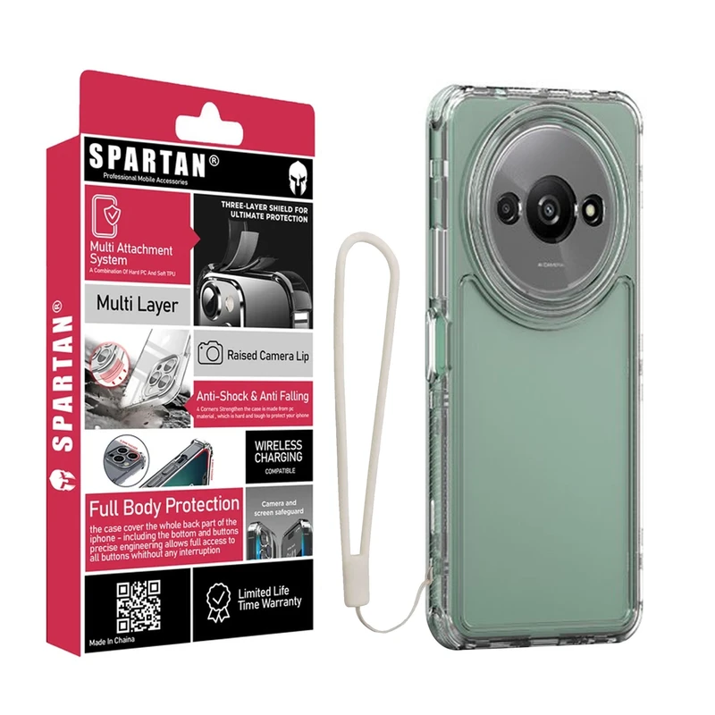 کاور اسپارتان مدل Airbag Space Strap مناسب برای گوشی موبایل شیائومی Redmi A3 به همراه آویز