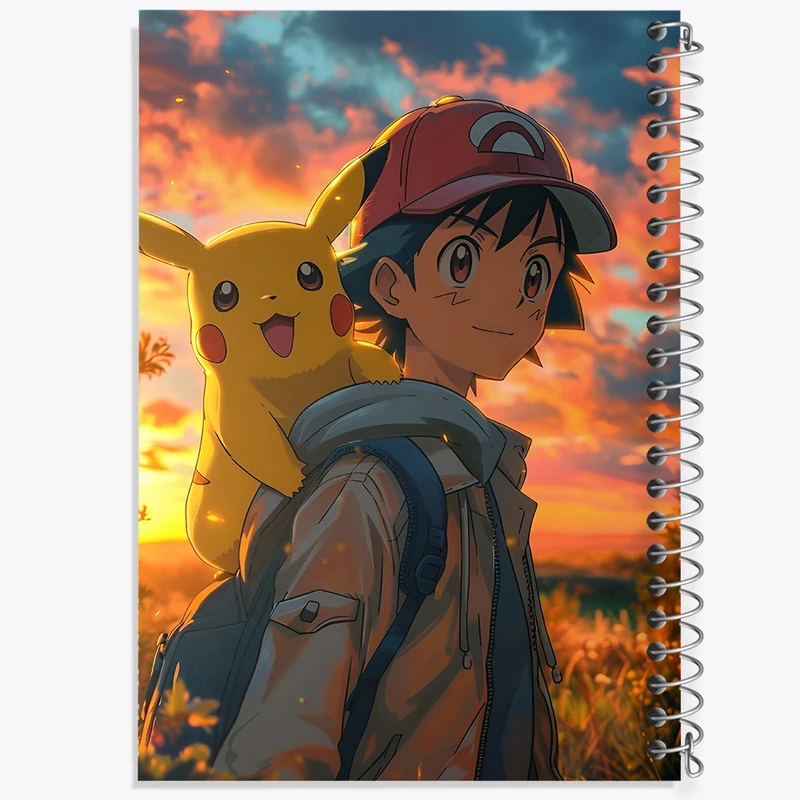 دفتر شطرنجی 50 برگ خندالو طرح انیمه پوکمون (pokemon) کد F5197