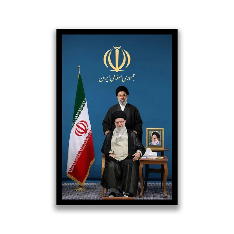 تابلو نوری بکلیت طرح رهبر شهید حضرت آیت الله خامنه ای مدل B-s10555 فریم مشکی