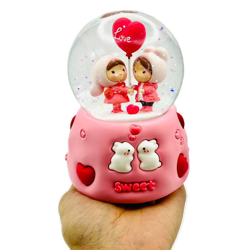 گوی موزیکال مدل پمپی مدیوم Sweet طرح عشق خرگوشی کد MPA16230.9