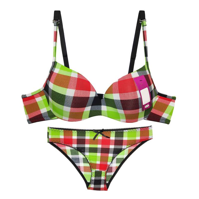 ست شورت و سوتین زنانه مدل چهارخانه کد 8133G