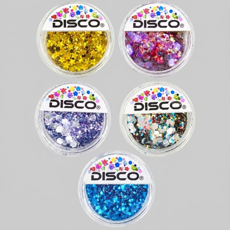 اکلیل و پولک طراحی ناخن مدل Disco بسته ۵ عددی