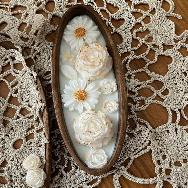 شات شمع باغچه گل مدل قایقی