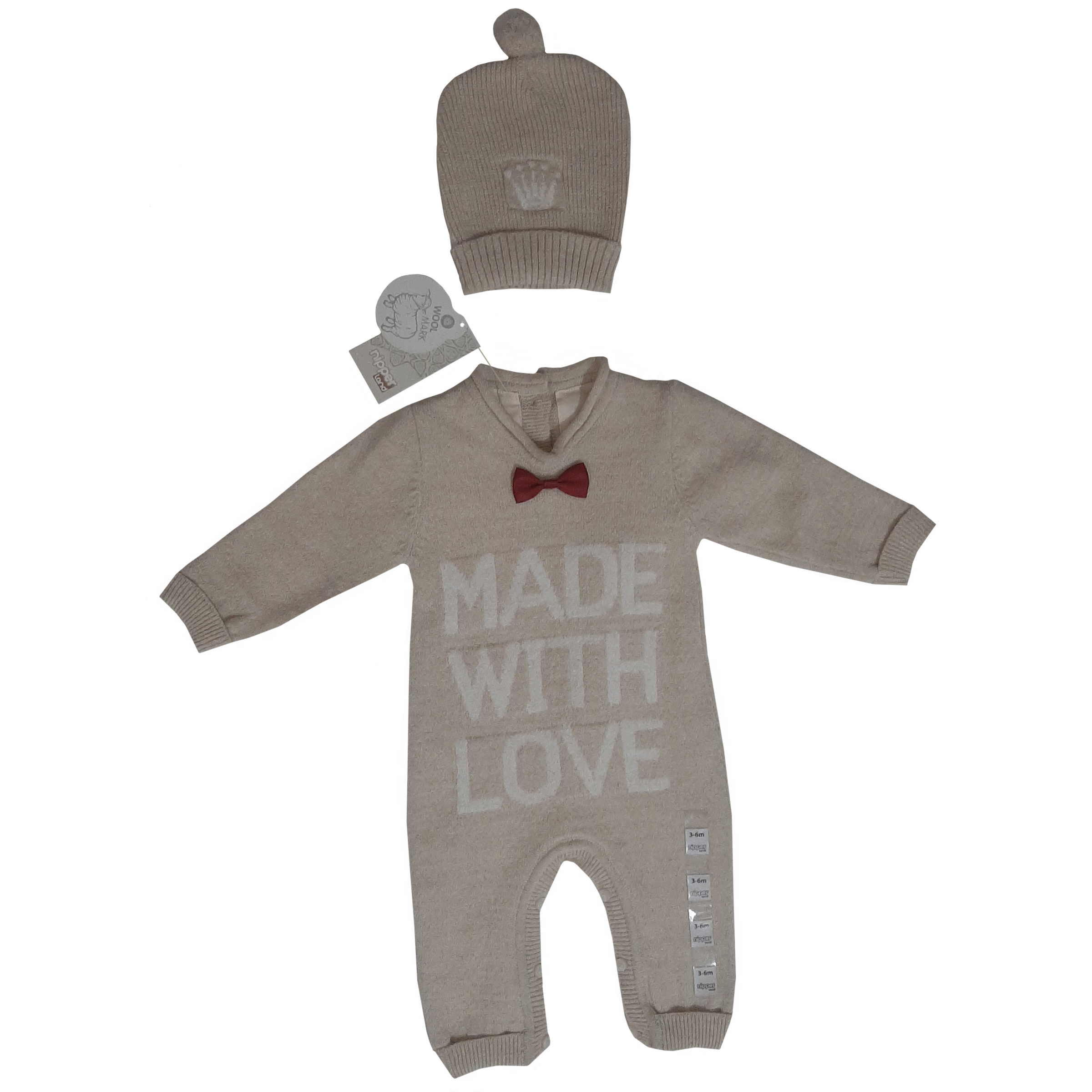 ست سرهمی و کلاه نوزادی نیپرلند مدل 6210