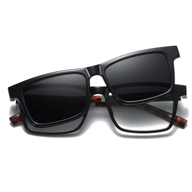 فریم عینک طبی مدل CG7703C01-P97 Polarized Double Switch به همراه کاور آفتابی