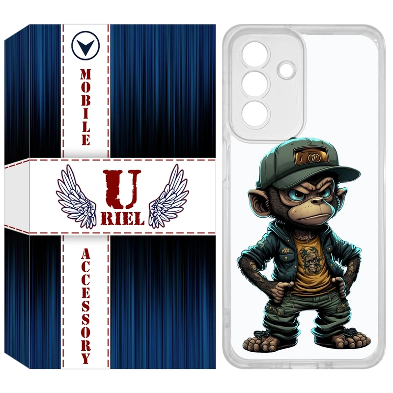 کاور یوریل مدل Clear کد 37 طرح Monkey مناسب برای گوشی موبایل سامسونگ Galaxy A26