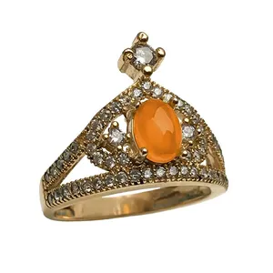 انگشتر نقره زنانه مدل 002-1 عقیق یمن