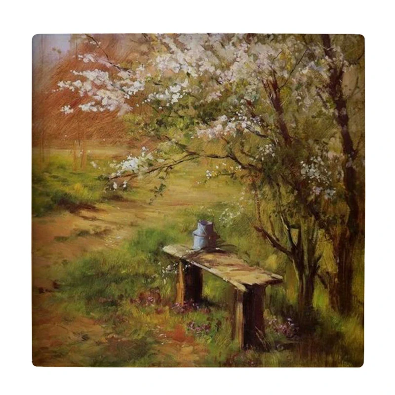  زیر لیوانی طرح نقاشی نیمکت در طبیعت کد    3267882_554