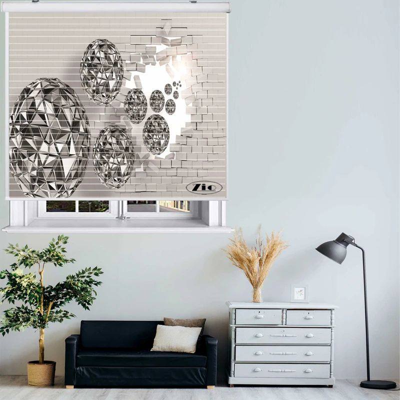 پرده زبرا زیو مدل 3D1077 سایز 150x150 سانتی متر