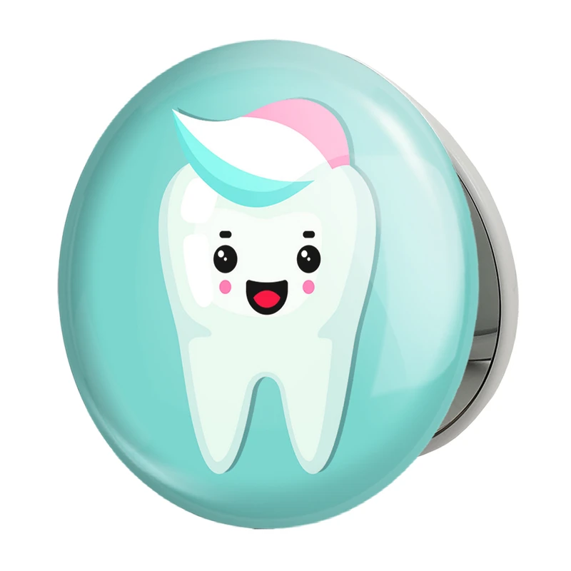 آینه جیبی خندالو طرح دندان و دندانپزشکی کودکانه مدل تاشو کد 27792 