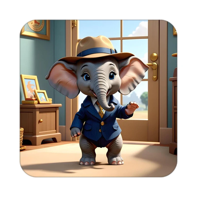 زیر لیوانی کاکتی طرح حیوانات کارتونی مدل mp27641