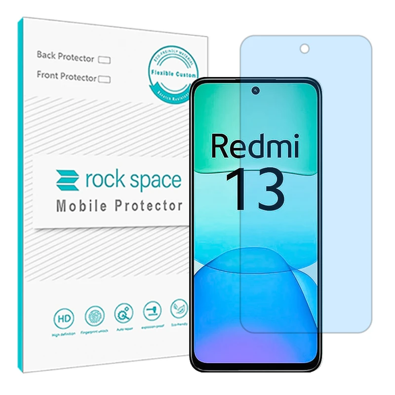 محافظ صفحه نمایش ضد اشعه آبی راک اسپیس مدل Resistant‌ مناسب برای گوشی موبایل شیائومی Redmi 13