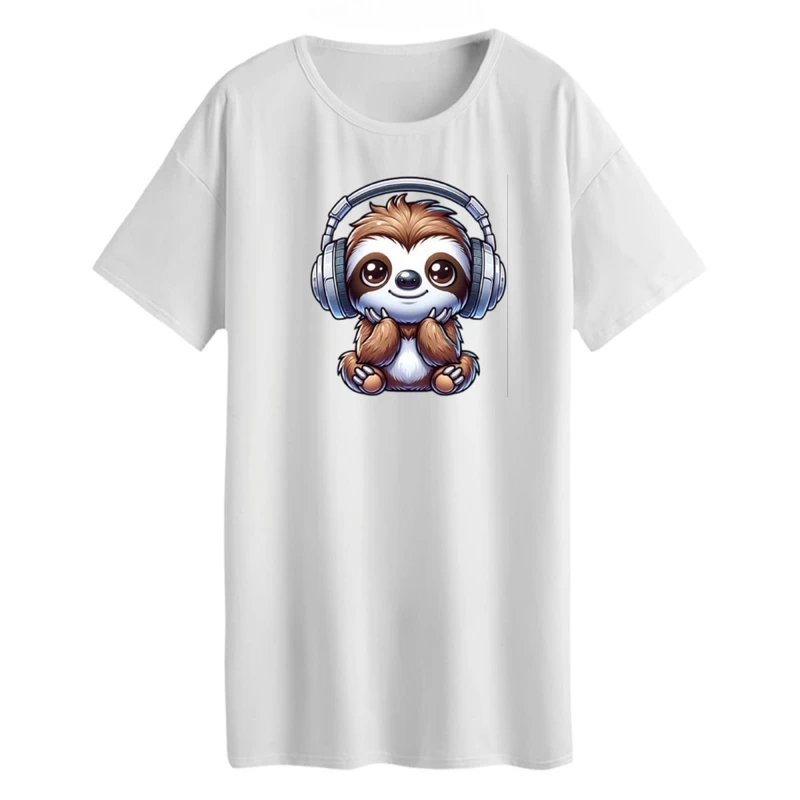 تی شرت لانگ آستین کوتاه زنانه مدل تنبل و موزیک کد 2