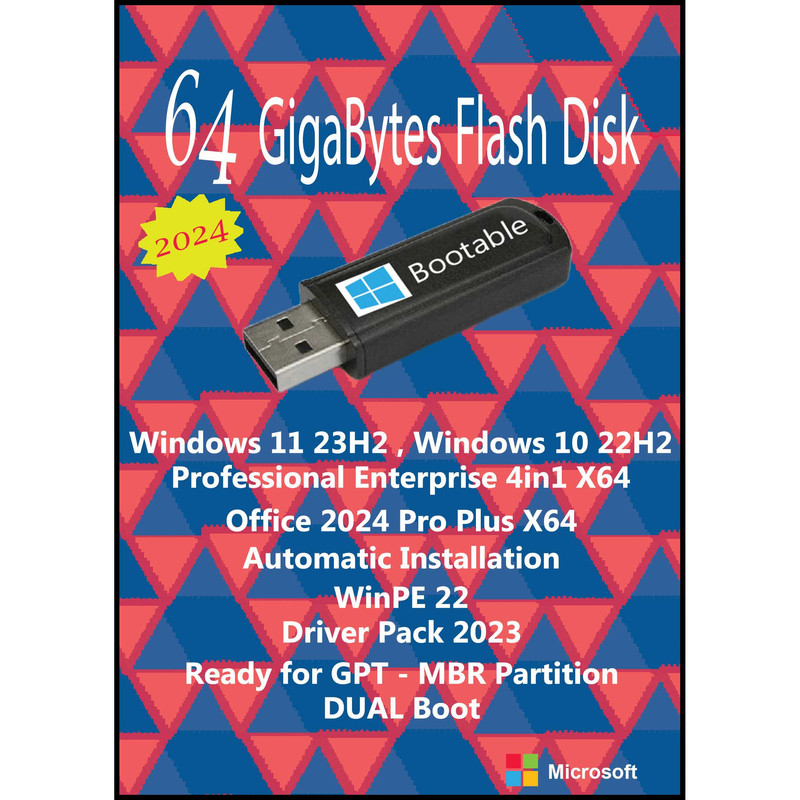 سیستم عامل Windows 11 23H2 - 10 22H2 Pro Ent 2in1 X64 - Driver Pack Offline - Office 2024  نشر مایکروسافت