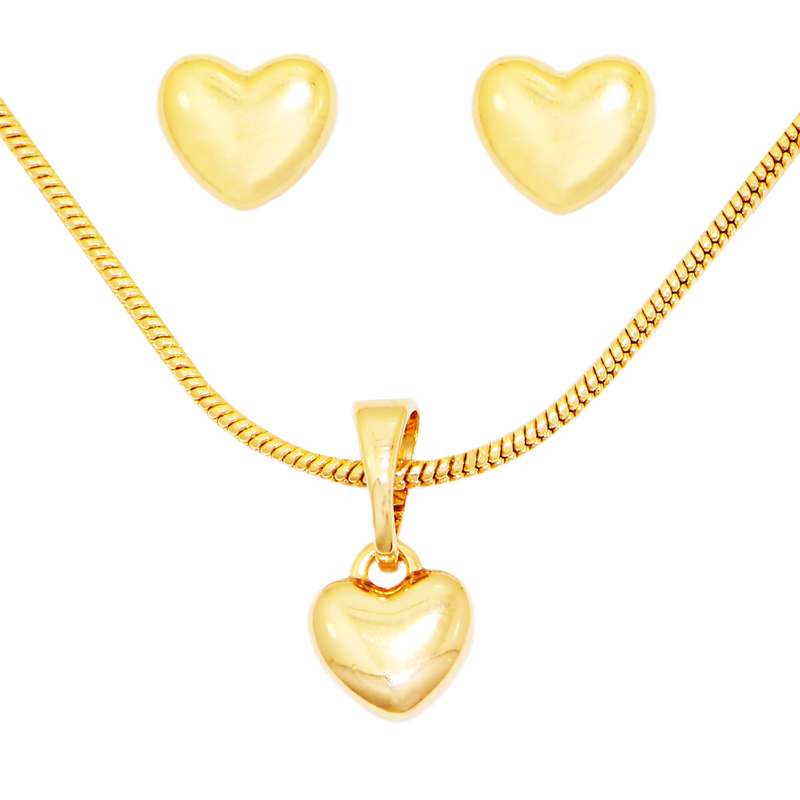 نیم ست زنانه ژوپینگ مدل قلب طلایی کد XP176 با زنجیر