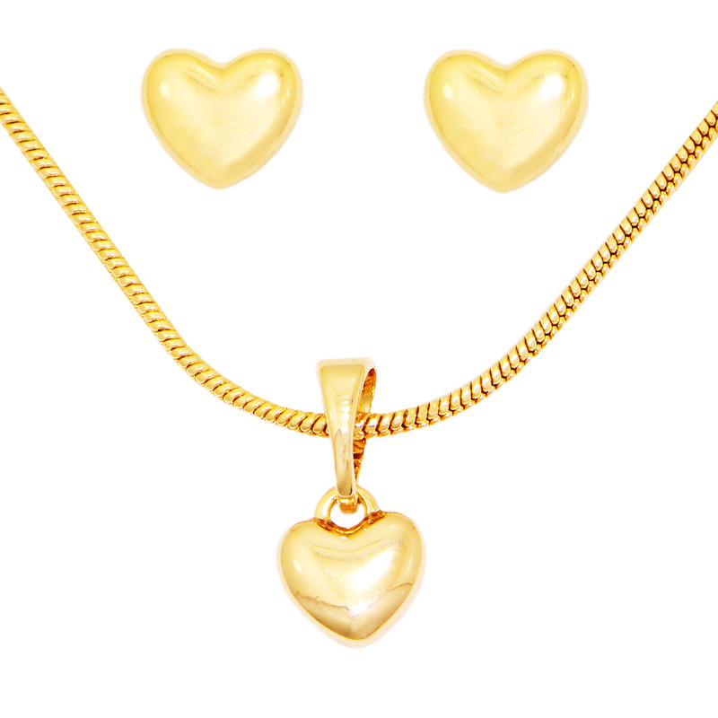 نیم ست زنانه ژوپینگ مدل قلب طلایی کد XP176 با زنجیر