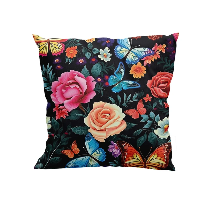 کوسن پاد آفرین مدل گل و پروانه کد DKK667