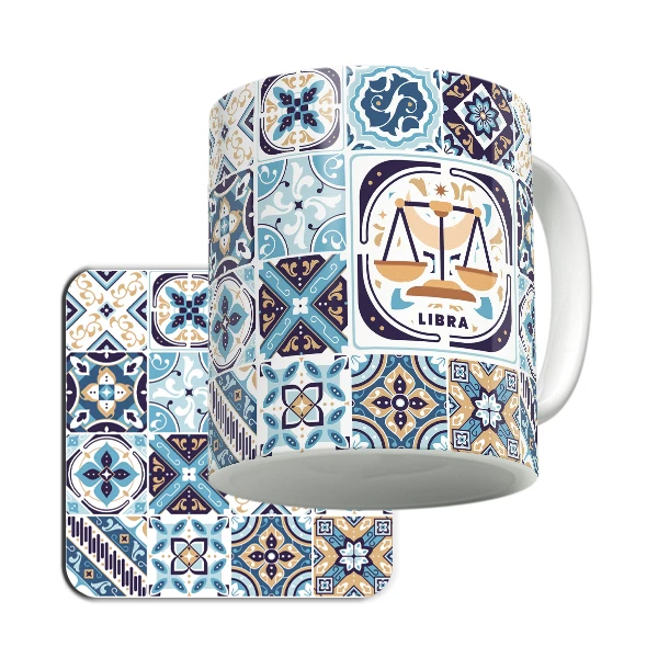 ماگ لاژید مدل نماد مهر به همراه زیرلیوانی