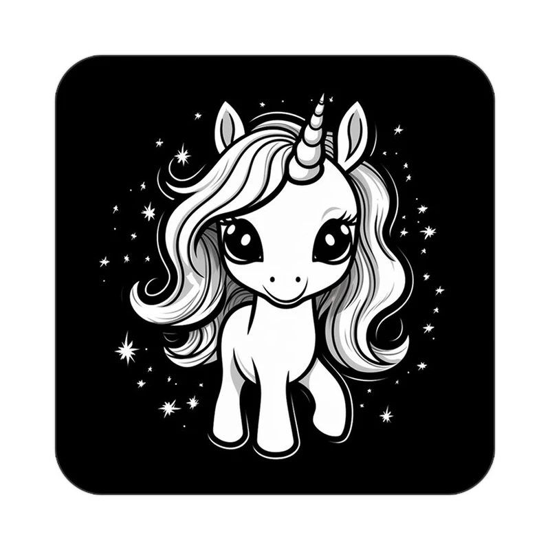 زیر لیوانی کاکتی طرح اسب تک شاخ و یونیکورن مدل mp31034