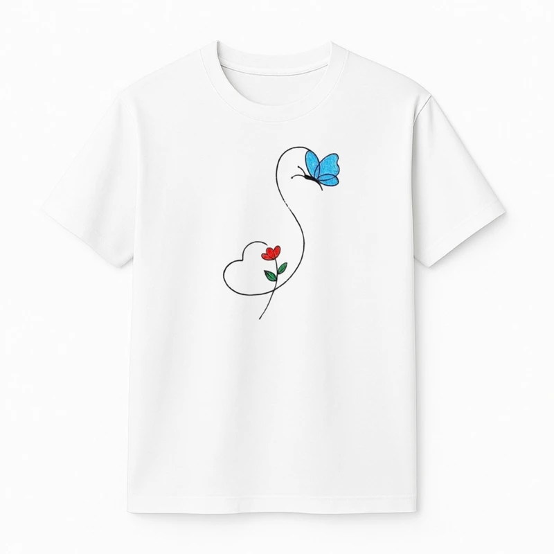 تی‌شرت آستین کوتاه پسرانه مدل پروانه و قلب 