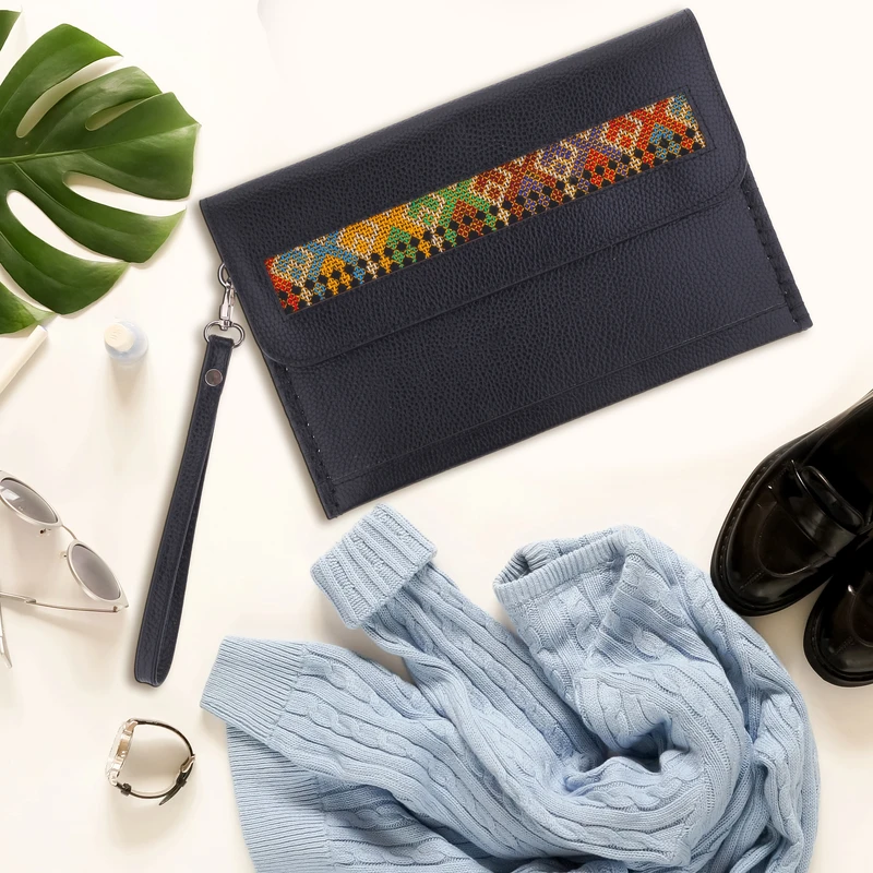 کیف دستی دست دوز بومی مدل سوزن دوزی کد 99