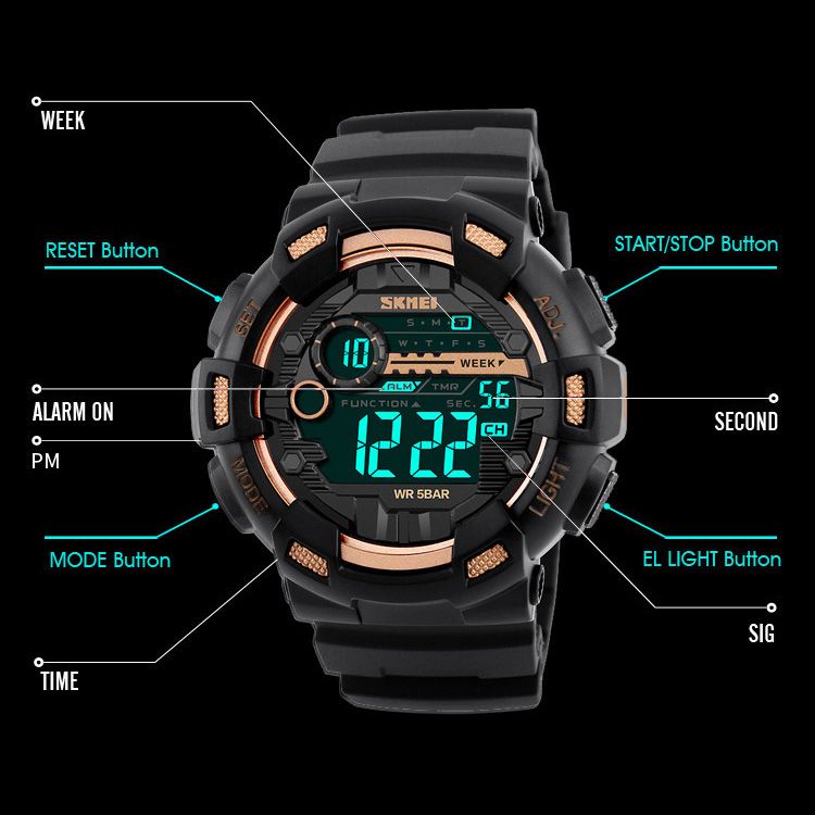 ساعت مچی دیجیتال مردانه اسکمی مدل 1243RG -  - 4