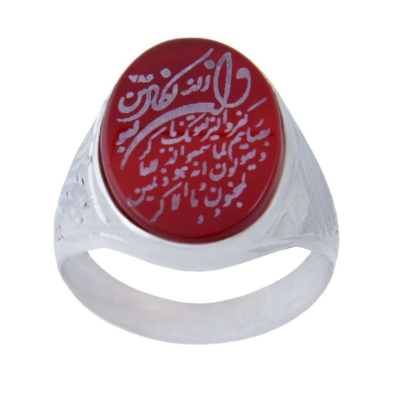 انگشتر نقره مردانه بازرگانی میلادی مدل سنگ عقیق و ان یکاد کد AM_061