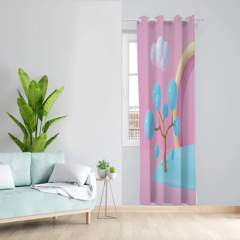 پرده طرح بادکنکی مدل مخمل پانچی کد 2325 z سایز 140x200 سانتی متر