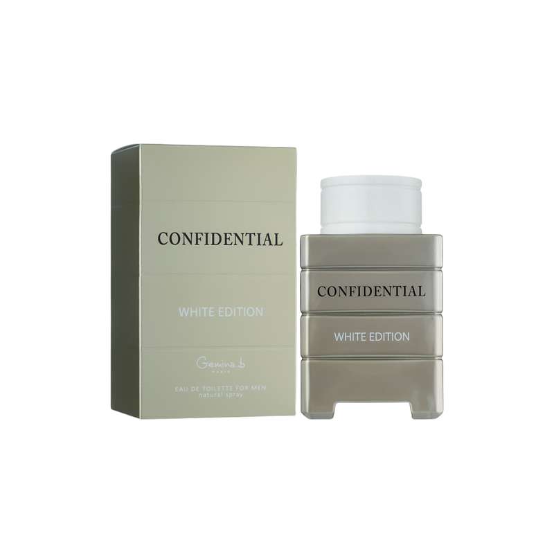 ادو تویلت مردانه جمینا.بی مدل Confidential White Edition حجم 100 میلی لیتر