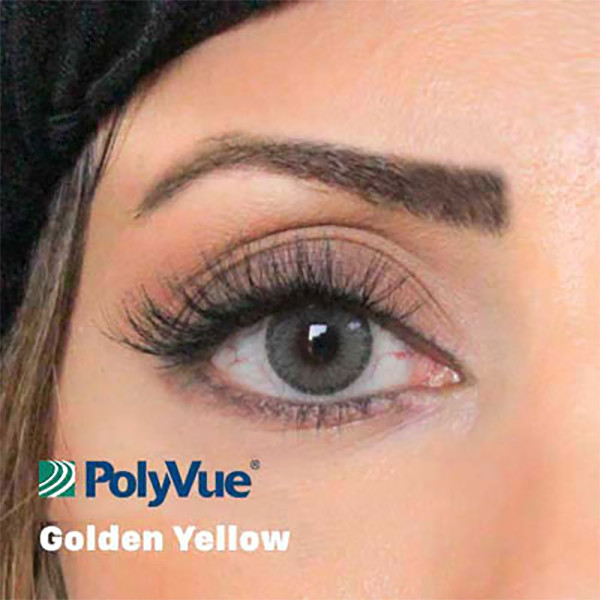 لنز چشم پلی ویو مدل 2t رنگ زرد طلایی