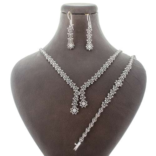 نیم ست نقره زنانه مدل AMT-N183