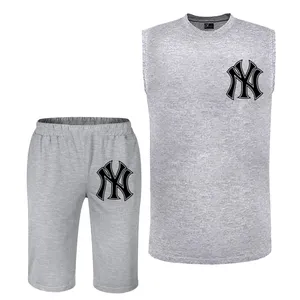 ست تاپ و شلوارک مردانه مدل  B8 رنگ طوسی