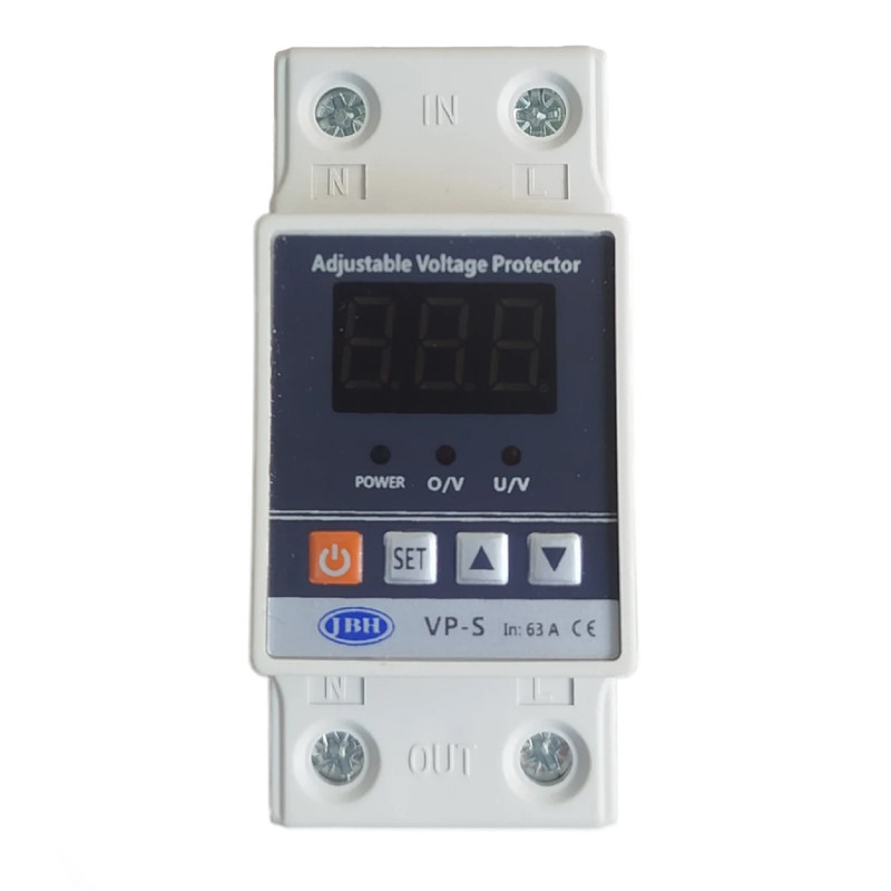 محافظ ولتاژ تک فاز دیجیتال جی بی اچ کد JBH/VP-S/1PH/63A