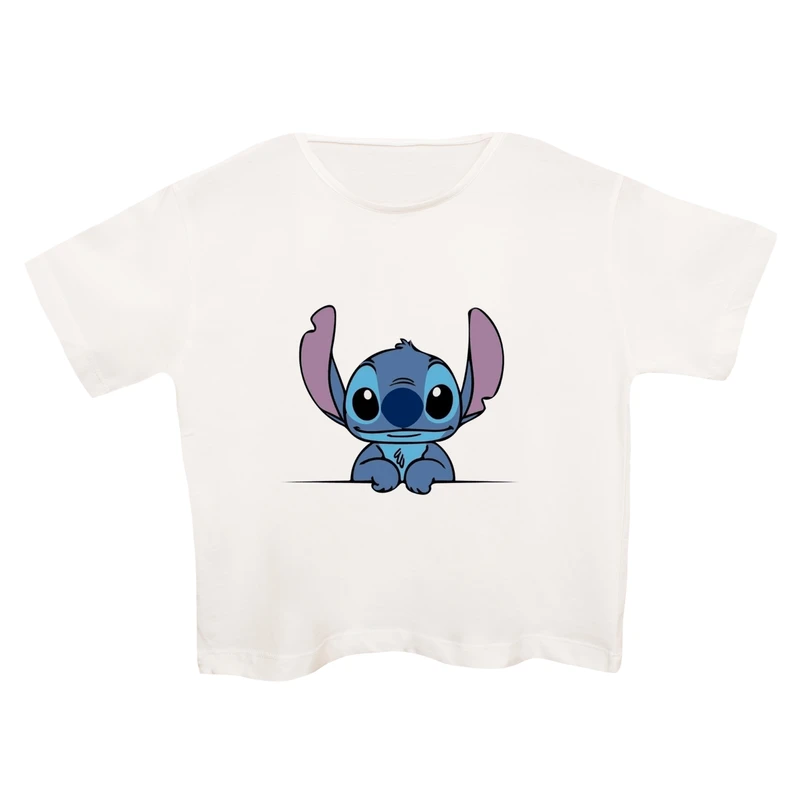 کراپ‌تی شرت آستین کوتاه زنانه مدل هیولا کوچولو کد 2