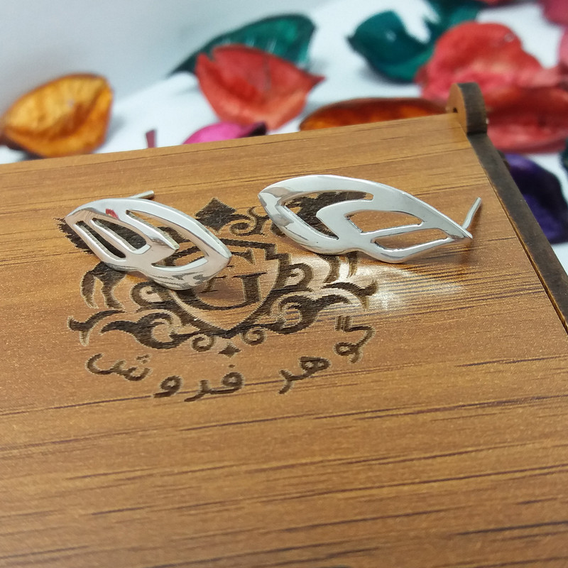 گوشواره نقره زنانه مدل اشک نوک تیز تو در تو گوشواره نقره زنانه مدل اشک نوک تیز تو در تو