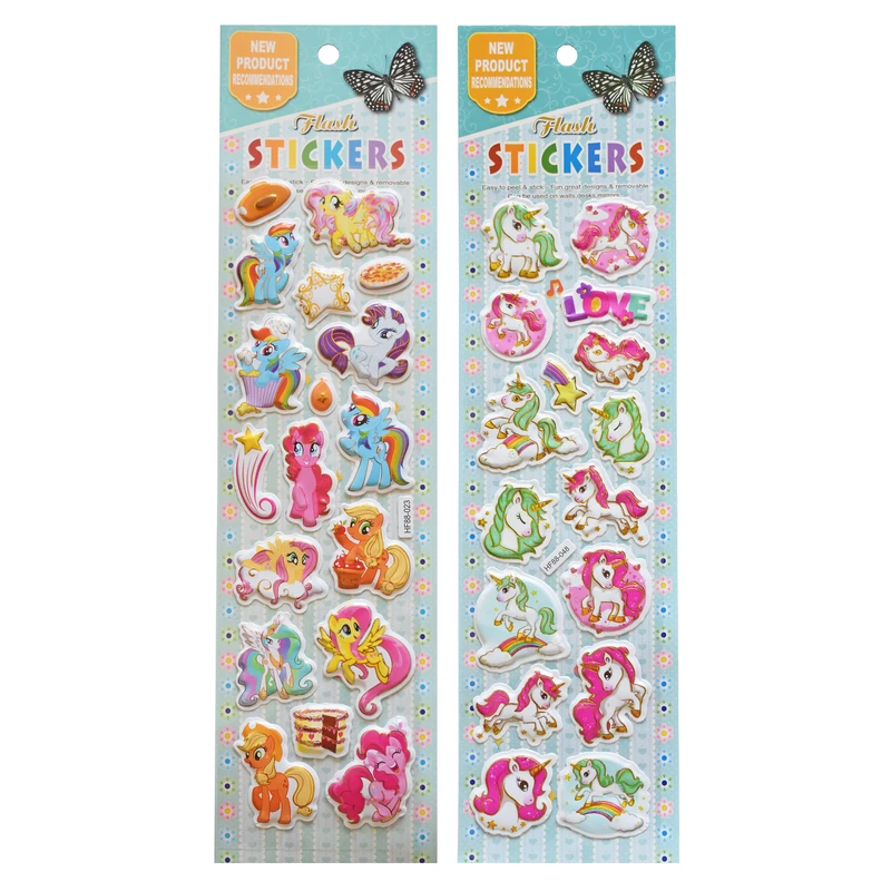 برچسب مدل برجسته پفکی طرح یونیکورن  مجموعه 2 عددی