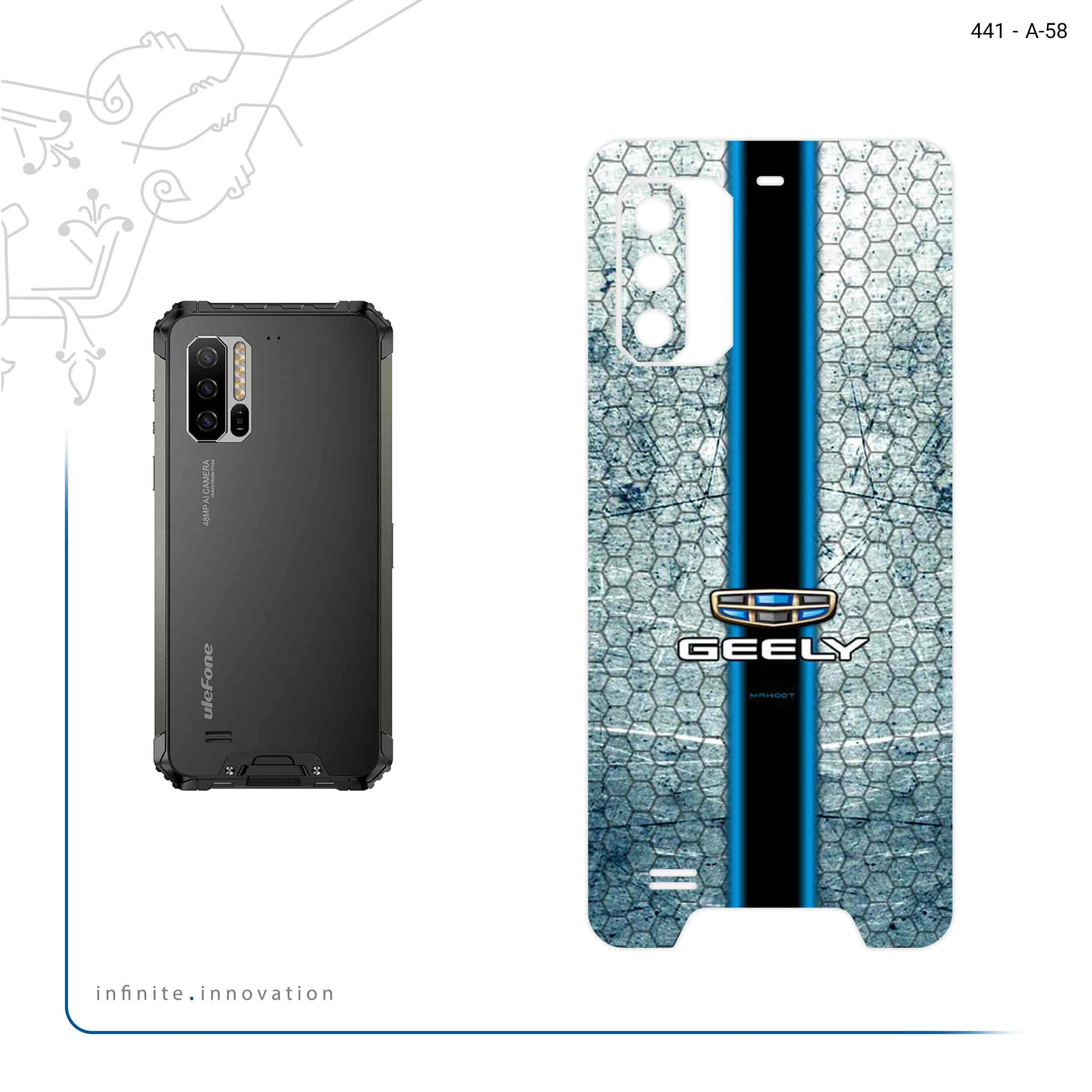 برچسب پوششی ماهوت مدل GEELY مناسب برای گوشی موبایل یولفون Armor 7