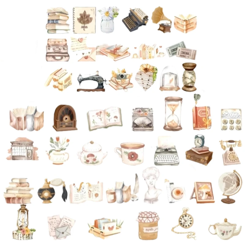 برچسب مدل Vintage Travel Retro بسته 45 عددی