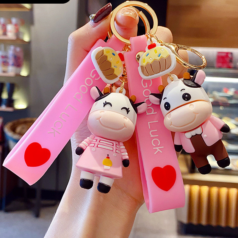 جاکلیدی مدل گاو خندان کد 08-400 به همراه کاور کلید مجموعه 4 عددی