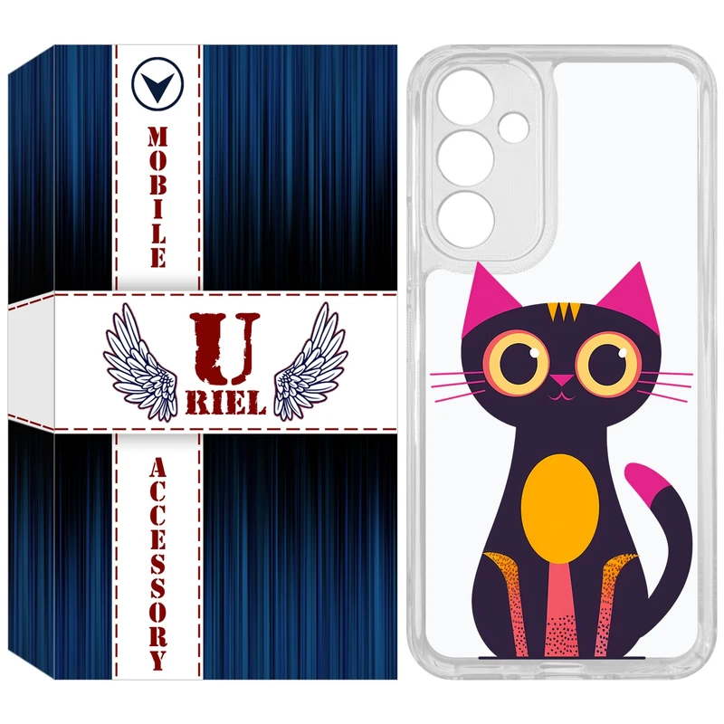 کاور یوریل مدل Clear کد 46 طرح گربه مناسب برای گوشی موبایل سامسونگ Galaxy A54