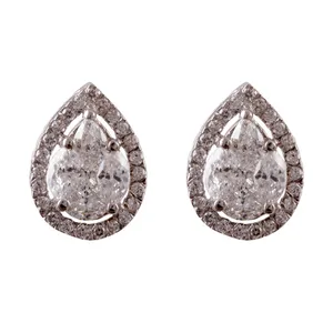 گوشواره طلا 18 عیار زنانه جواهری گاندی مدل 30609