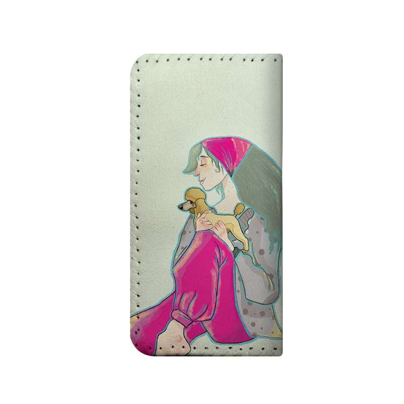 کیف پول چرمی ترمه طراحان ایده مدل دختر و سگ کد sfs013