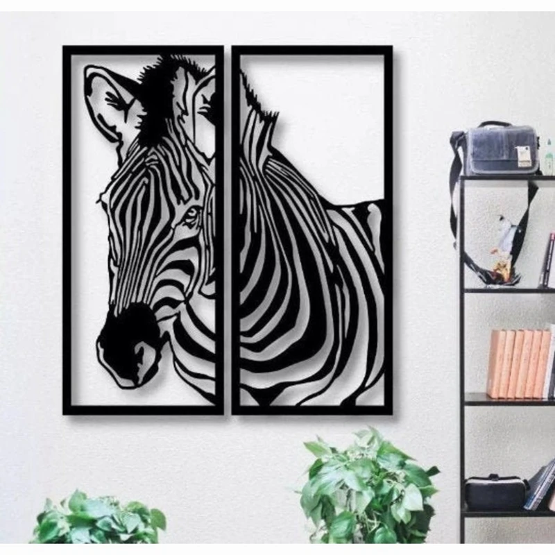 استیکر دیواری پدیده پلاس طرح گورخر مجموعه 2 عددی